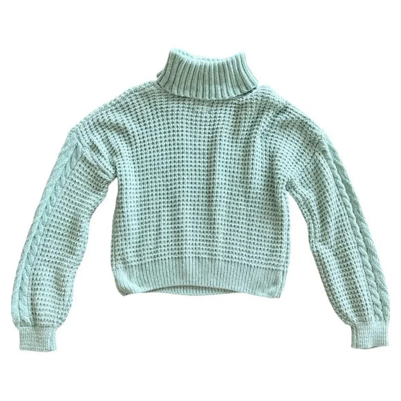 NWT Hippie Rose cable knit sweater in Neptune green size Medium - Picture 5 of 5